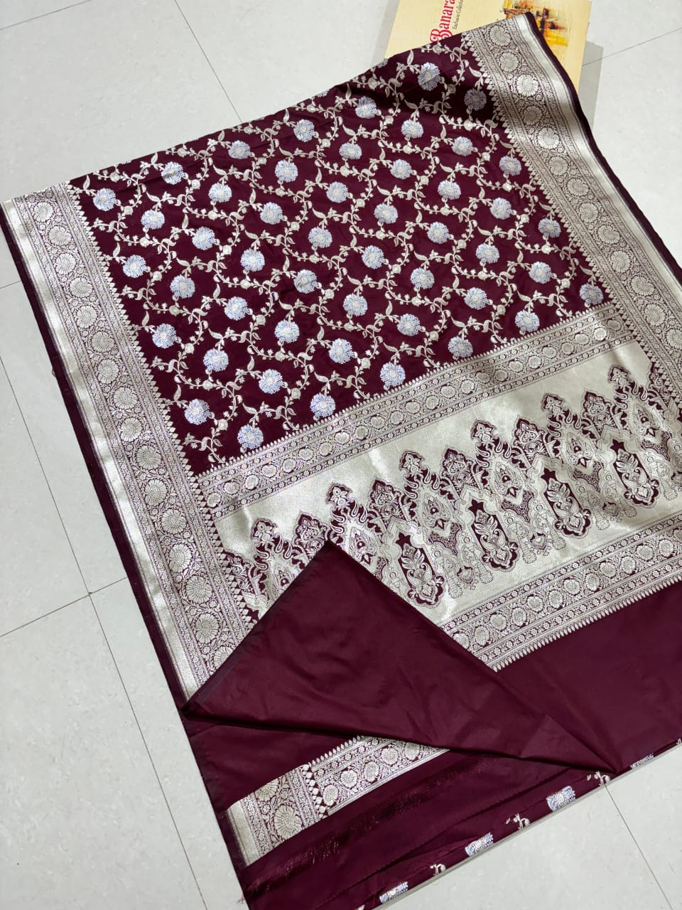 Wine Chiffon Saree